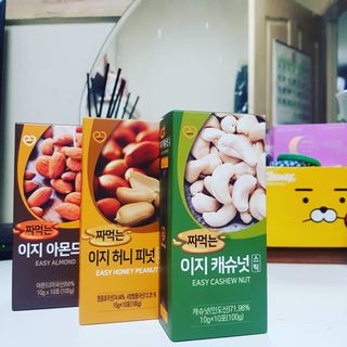 짜먹는 이지견과 짜먹는 이지아몬드, 짜먹는 이지허니피넛, 짜먹는 이지캐슈넛 각 10g X  10포 — 5점을 준 리뷰어가 2021년 3월 올린 사용 사진