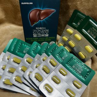 [경남제약헬스케어] 케어플러스 간건강엔 밀크씨슬 500mg 60정/2개월분/비타민B 5종+세레늄 — 5점을 준 리뷰어가 2024년 1월 올린 사용 사진