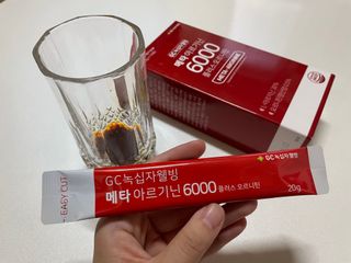 메타아르기닌 GC녹십자웰빙 메타 아르기닌 6000 플러스 오르니틴 — 5점을 준 리뷰어가 2022년 11월 올린 사용 사진
