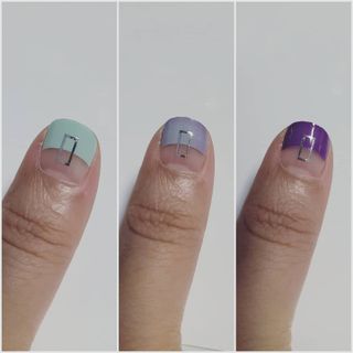 [네일가게] 햇빛에 닿으면 색이 변하는 신기한 햇살 반전 네일스티커 — 4점을 준 리뷰어가 2021년 8월 올린 사용 사진