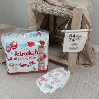 킨도 프리미엄 에어드라이v2 팬티형 기저귀 — 5점을 준 리뷰어가 2021년 6월 올린 사용 사진