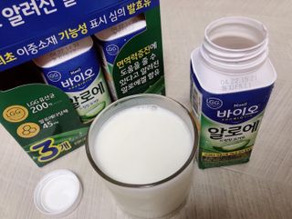 LIVE 매일바이오 알로에 드링킹 요거트 — 5점을 준 리뷰어가 2022년 4월 올린 사용 사진