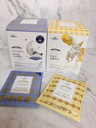 (주)쟈뎅 쟈뎅 클래스 핸드 드립 커피 10P 2종_디카페인 1종+랜덤 플레이버 1종 — 5점을 준 리뷰어가 2021년 4월 올린 사용 사진