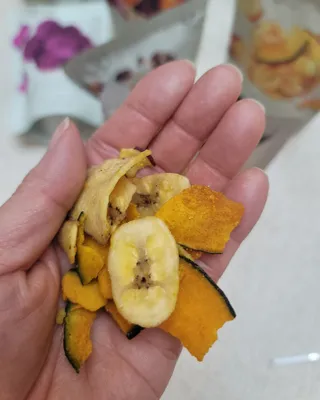 딜라이트 프로젝트 원물칩 5종 9ea(고구마칩, 자색고마칩, 느타리버섯칩, 비트 믹스칩, 단호박 믹스칩) — 5점을 준 리뷰어가 2022년 4월 올린 사용 사진