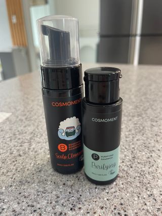 코스모먼트 부스티모 부스팅샴푸60ml + 비듬세정 진정샴푸50ml — 5점을 준 리뷰어가 2021년 11월 올린 사용 사진