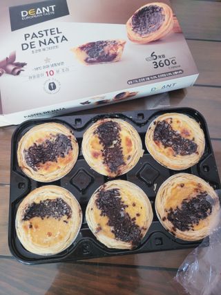 디앙뜨 포르투갈 에그타르트 오리지널 맛+패션후르츠+초콜릿타르트 맛 중 택1 — 5점을 준 리뷰어가 2021년 8월 올린 사용 사진