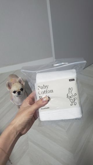 디어엘로디 프리미엄 유기농 유아 솜티슈 40매 3Pack +60매 1Pack 혼합형 — 5점을 준 리뷰어가 2021년 4월 올린 사용 사진