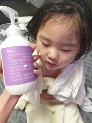 빅그린 베이비라인 3종세트 - 샴푸앤바디워시500ml,올인원로션500ml,바디크림170ml — 5점을 준 리뷰어가 2022년 11월 올린 사용 사진