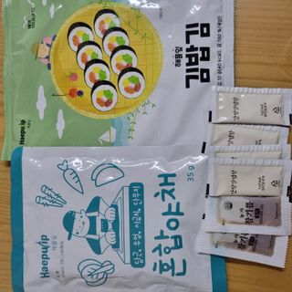 해풀잎 누구나 김밥*1ea [(혼합야채 35g *1ea,  김밥김 (5g, 5ea),  양념간장 (6g, 5ea), 참기름(5g, 2ea)] — 5점을 준 리뷰어가 2022년 7월 올린 사용 사진