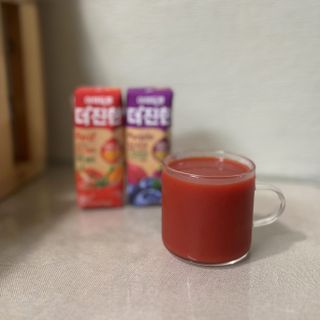 [롯데칠성] 야채듬뿍 더'진한 [롯데칠성] 야채는 이제 COLORFULL! 야채듬뿍  더 진한 레드 4개 +퍼플 4개 (총 8개) — 5점을 준 리뷰어가 2023년 6월 올린 사용 사진