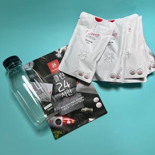 클린24시간 1BOX(5포) + 전용보틀(500ml) — 리뷰어가 2023년 2월 올린 사용 사진
