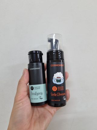 코스모먼트 부스티모 부스팅샴푸60ml + 비듬세정 진정샴푸50ml — 4.5점을 준 리뷰어가 2021년 11월 올린 사용 사진
