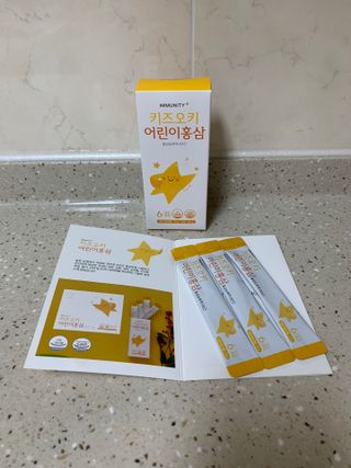 [이뮤니티플러스]우리아이 면역오키, 건강오키 _ 키즈오키 어린이홍삼 10포 1box — 4점을 준 리뷰어가 2022년 2월 올린 사용 사진
