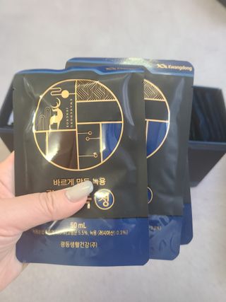 광동생활건강 [광동] 바르게 만든 녹용, 광동정녹청 30포. — 5점을 준 리뷰어가 2022년 1월 올린 사용 사진