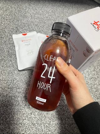 클린24시간 1BOX(5포) + 전용보틀(500ml) — 5점을 준 리뷰어가 2023년 2월 올린 사용 사진