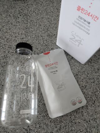 클린24시간 1BOX(5포) + 전용보틀(500ml) — 5점을 준 리뷰어가 2022년 8월 올린 사용 사진