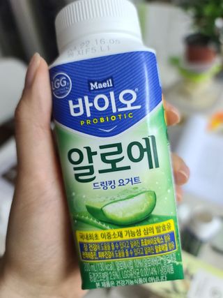 LIVE 매일바이오 알로에 드링킹 요거트 — 5점을 준 리뷰어가 2022년 4월 올린 사용 사진