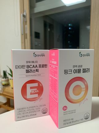 인디닥터 면역 생생 핑크 이뮨 젤리 + 타이탄 BCAA 프로틴 젤리스틱 — 3.5점을 준 리뷰어가 2022년 3월 올린 사용 사진