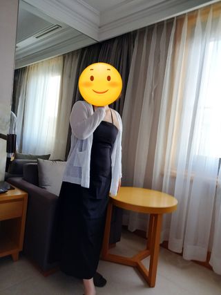 다운블로우 백트임 크로스 홀터 나시 롱원피스 비치드레스 GSS DR200 — 4점을 준 리뷰어가 2025년 7월 올린 사용 사진