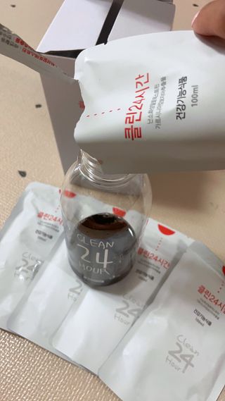 클린24시간 1BOX(5포) + 전용보틀(500ml) — 5점을 준 리뷰어가 2023년 5월 올린 사용 사진