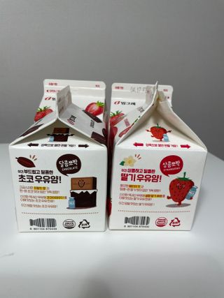 빙그레 우유얌 초코 / 우유얌 딸기 — 5점을 준 리뷰어가 2021년 4월 올린 사용 사진