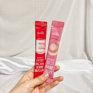 인디닥터 면역 생생 핑크 이뮨 젤리 + 타이탄 BCAA 프로틴 젤리스틱 — 4점을 준 리뷰어가 2022년 4월 올린 사용 사진