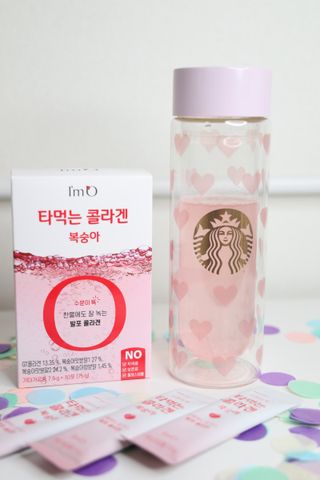 [음료수 대신 가능!]  빠르게 흡수되는 아임오 타먹는 콜라겐 1박스 — 5점을 준 리뷰어가 2023년 3월 올린 사용 사진