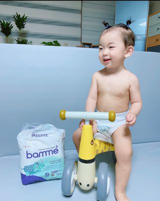 오브맘 밤 프리미엄 아기 기저귀 팬티형 밴드형 — 4점을 준 리뷰어가 2021년 1월 올린 사용 사진