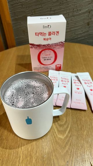 [음료수 대신 가능!]  빠르게 흡수되는 아임오 타먹는 콜라겐 1박스 — 5점을 준 리뷰어가 2023년 3월 올린 사용 사진
