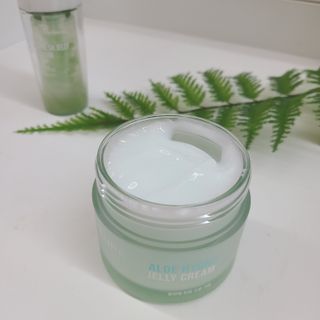 김정문알로에 큐어 큐어 알로에 리프레쉬 젤리 세럼, 큐어 알로에 하이드로 젤리 크림 — 5점을 준 리뷰어가 2021년 4월 올린 사용 사진