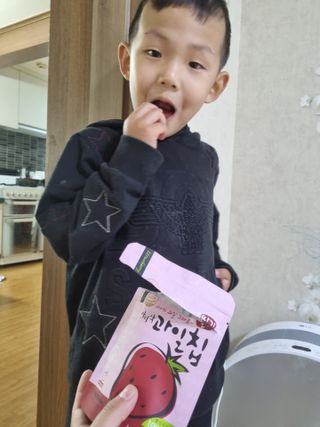 아비삭과일칩 5종 /딸기,사과,배,귤,무화과 5종 — 4점을 준 리뷰어가 2021년 5월 올린 사용 사진