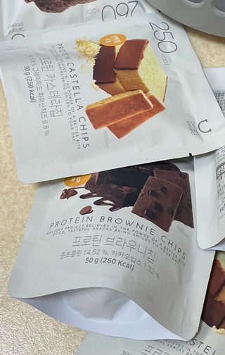 신상품) 딜라이트 프로젝트 프로틴  브라우니칩/ 카스테라칩 총 6EA — 5점을 준 리뷰어가 2022년 5월 올린 사용 사진
