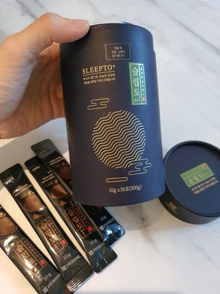 프리마인 자체 기업부설 연구소에서 찾아낸 건강한 수면의 비밀.  슬립토 플러스 30포 — 4.5점을 준 리뷰어가 2021년 12월 올린 사용 사진