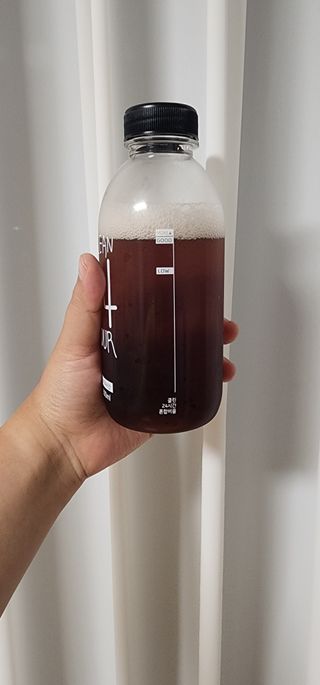 클린24시간 1BOX(5포) + 전용보틀(500ml) — 3.5점을 준 리뷰어가 2022년 8월 올린 사용 사진