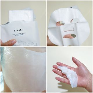 리브얼 | LIVALL 바이오셀룰로오스 마스크 레스트 앤 글로우 33ml  x 3개입 — 4점을 준 리뷰어가 2022년 7월 올린 사용 사진