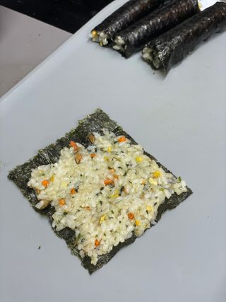 해풀잎 누구나 김밥*1ea [(혼합야채 35g *1ea,  김밥김 (5g, 5ea),  양념간장 (6g, 5ea), 참기름(5g, 2ea)] — 5점을 준 리뷰어가 2022년 8월 올린 사용 사진