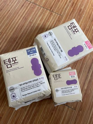나우[템포] 템포 패드 내추럴 순면 생리대 SET(중형 슬림 + 대형 + 라이너) — 4.5점을 준 리뷰어가 2024년 5월 올린 사용 사진