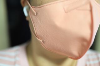 애니가드 셋업마스크 4컬러 각 10매입 [크리미베이지, 캐시미어로즈, 초콜렛브라운, 미드나잇네이비] — 4.5점을 준 리뷰어가 2022년 2월 올린 사용 사진