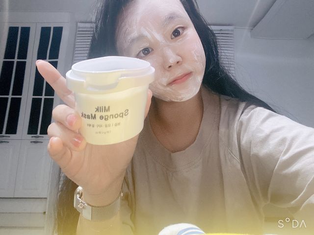 리더스 밀크 스폰지 마스크 리뷰 사진
