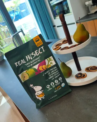 [푸디웜] 라포그  리얼인섹트 웨이트밸런스 저알러지 강아지 사료  1.2KG — 5점을 준 리뷰어가 2022년 7월 올린 사용 사진