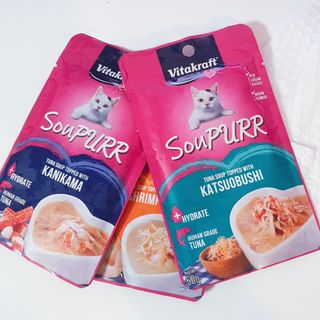 비타크래프트 고양이 수프 50g 3가지맛 x4팩씩 총 12팩 — 5점을 준 리뷰어가 2021년 8월 올린 사용 사진