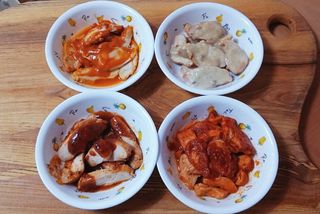 굽네몰 [굽네] 소스가 맛있는 닭가슴살 슬라이스 4종 — 5점을 준 리뷰어가 2021년 12월 올린 사용 사진