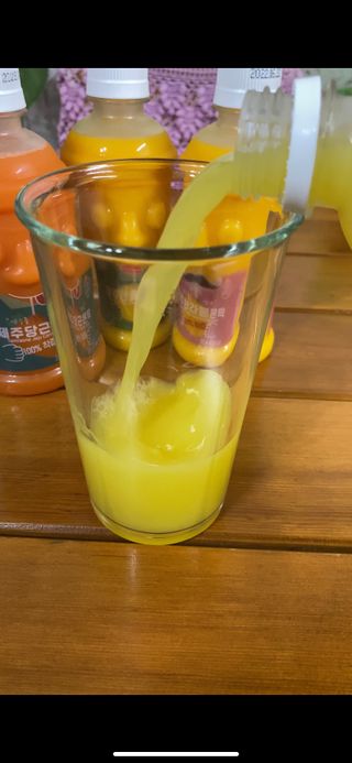 탐라원 제주의 맛, 몬딱주스 4종세트 - 한라봉몬딱주스, 천혜향몬딱주스, 청귤에이드, 당근몬딱주스 — 5점을 준 리뷰어가 2021년 8월 올린 사용 사진