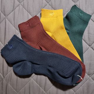 [사이즈가 있는 양말 필로이] 남/여 골지 발목 양말 4족 세트 남【S, M, L, XL】여【S, M, L】_컬러 랜덤 — 5점을 준 리뷰어가 2022년 6월 올린 사용 사진