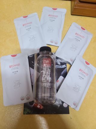 클린24시간 1BOX(5포) + 전용보틀(500ml) — 4점을 준 리뷰어가 2022년 8월 올린 사용 사진