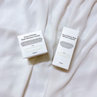 [녹산] 그린 솔루션 멀티 수분 앰플 + 그린 솔루션 멀티 수분크림 — 4점을 준 리뷰어가 2022년 10월 올린 사용 사진
