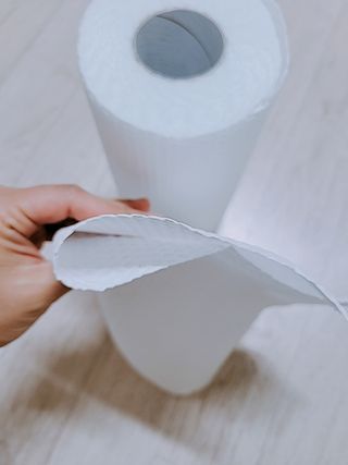 부직포나라 중금속유해물질ZERO 뜯어쓰는 주방 일회용수세미 60매 2매 — 3점을 준 리뷰어가 2022년 11월 올린 사용 사진