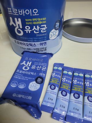 서울약사신협_프로바이오생유산균_2.5G x 100포 — 5점을 준 리뷰어가 2021년 4월 올린 사용 사진