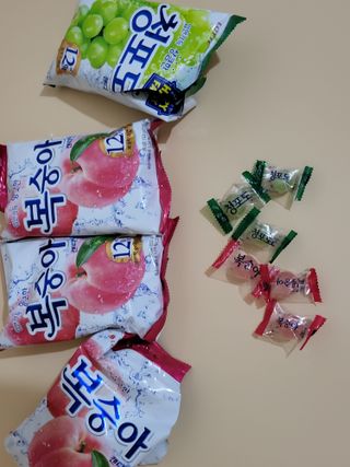 청포도캔디 복숭아캔디 — 3.5점을 준 리뷰어가 2022년 11월 올린 사용 사진