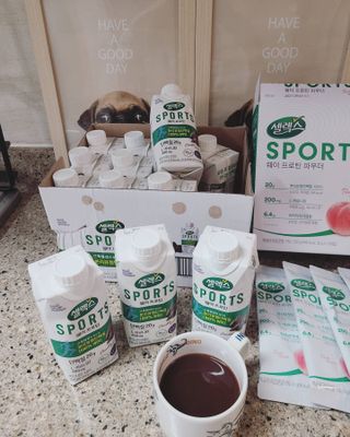 셀렉스스포츠 셀렉스 스포츠 웨이 프로틴 초콜릿 _ 330ml x 12팩 — 5점을 준 리뷰어가 2021년 3월 올린 사용 사진